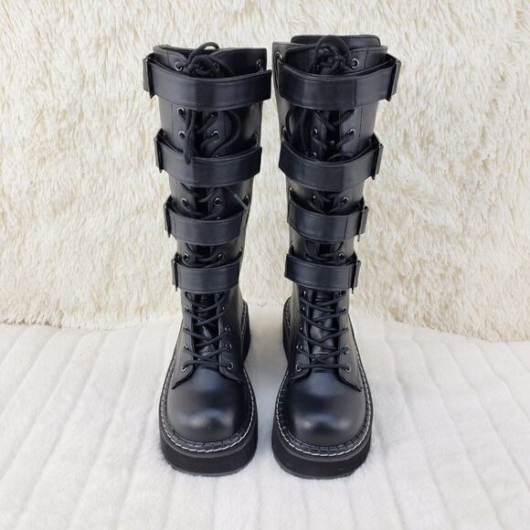 Open Back Cage Style Goth Punk Platforms - Picture 3 of 12